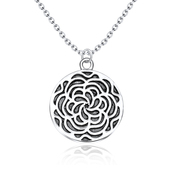 Flower Carved Silver Necklace SPE-3525